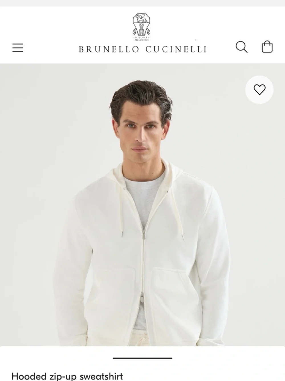 Brunello Cucinelli Neutral Colorblock Zip-Up Hoodie XL - Picture 5 of 5